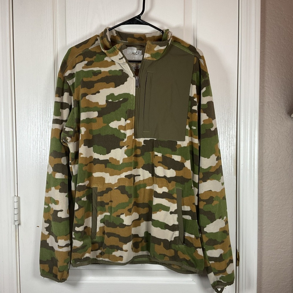 Duluth Trading Men's Large 1/2 Zip Pullover Hoodie Camo‎ Chest Pocket EUC - Picture 4 of 4